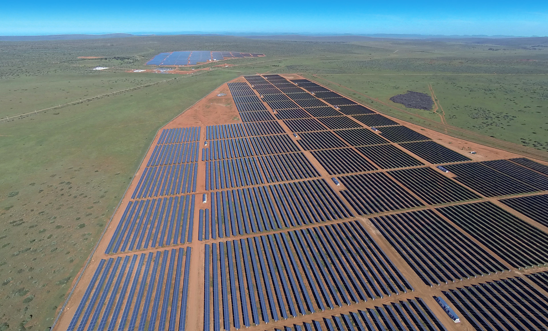 Solarfix fixed tilt structure by PVH at Lesedi Solar Plant in South Africa